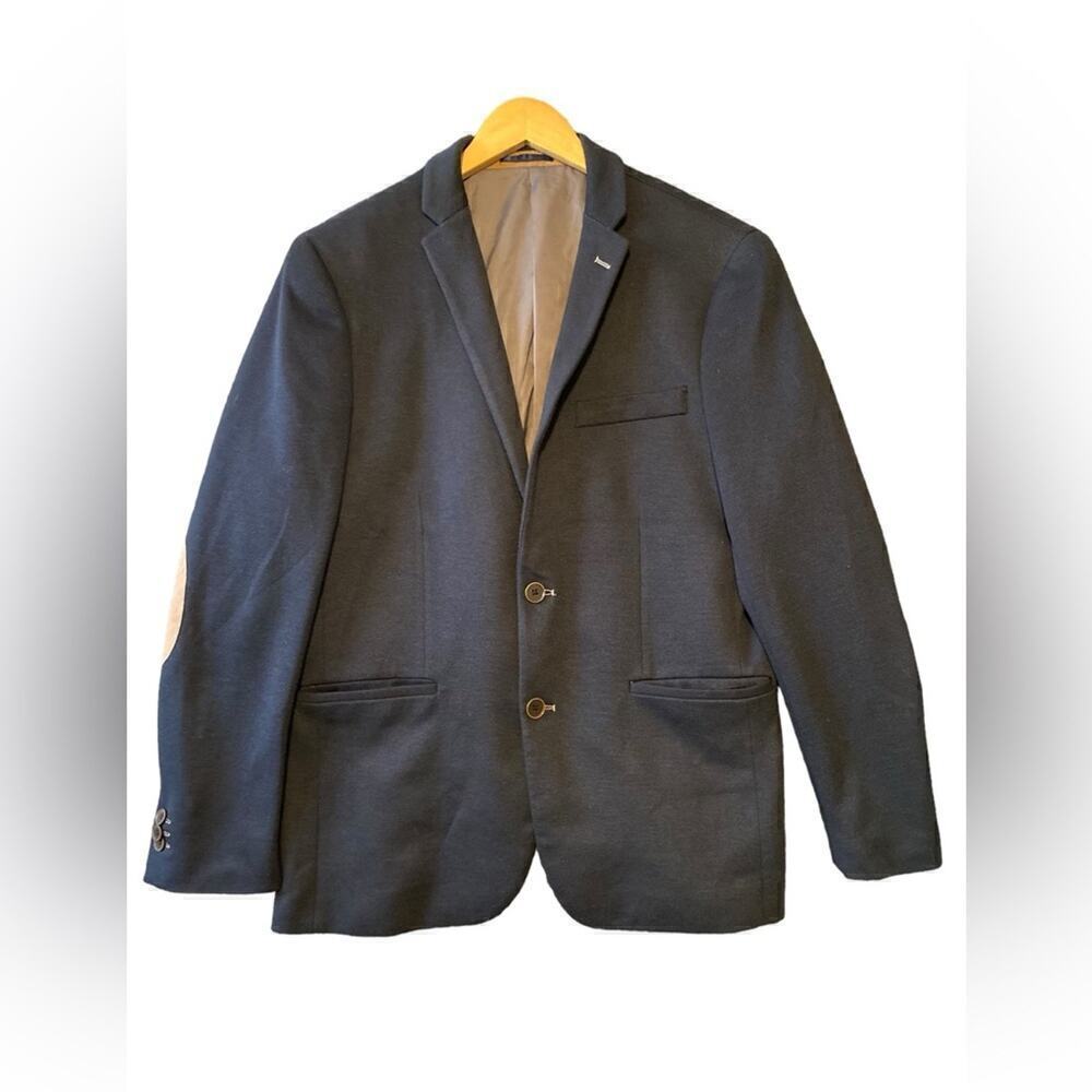 Men’s.  Sport Smart Sfera Bleu Blazer With elbow Patches Slim Fit Size 42